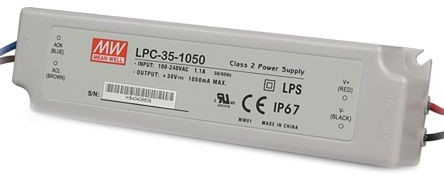 Napájací zdroj vodotesný prúdový 35W/1050mA DC, káblový vstup/výstup, IP67