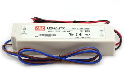 Napájací zdroj vodotesný prúdový 60W/1750mA DC, káblový vstup/výstup, IP67