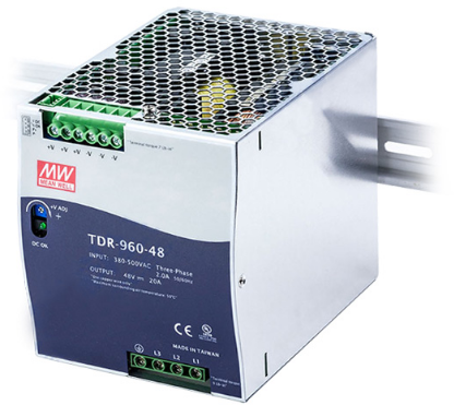 Napájací zdroj na DIN lištu 960W, 48V DC, 3-fázový, 20A, paralená funkcia, PFC