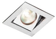 Podhľadové bodové svietidlo, max 50W, 12V, MR16, IP20, výklopné štvorec, brúsený chróm