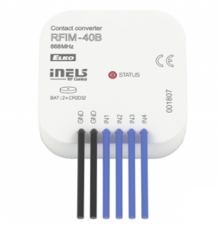 4-kanálový bezdrátový vysielač stavu kontaktov tlačítkového vstupu (vypínača), IP30