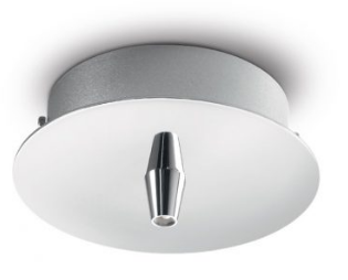 Kovová stropná rozeta pre spojenie káblov pre 1 svietidlo, okrúhla, chrómová