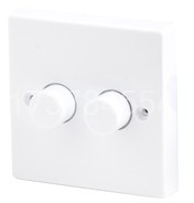 Otočný nástenný stmievač pre halogény ROBUS, max 500W, 2-kanálový, min 55x55mm