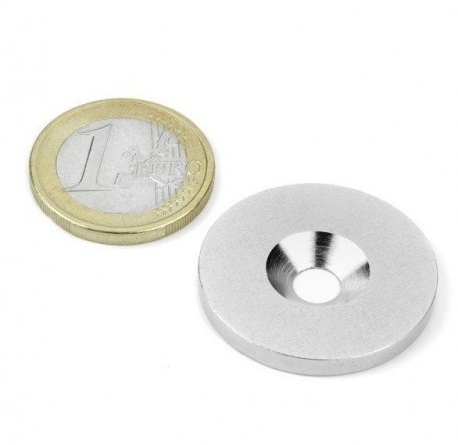 Ocelový kotúč, poniklovaný, 27x3mm, závit pre M5