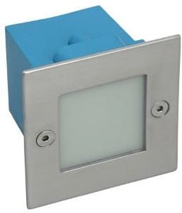 Schodiskové svietidlo LED, 1.5W, 230V, 4000K, IP54, matný chróm