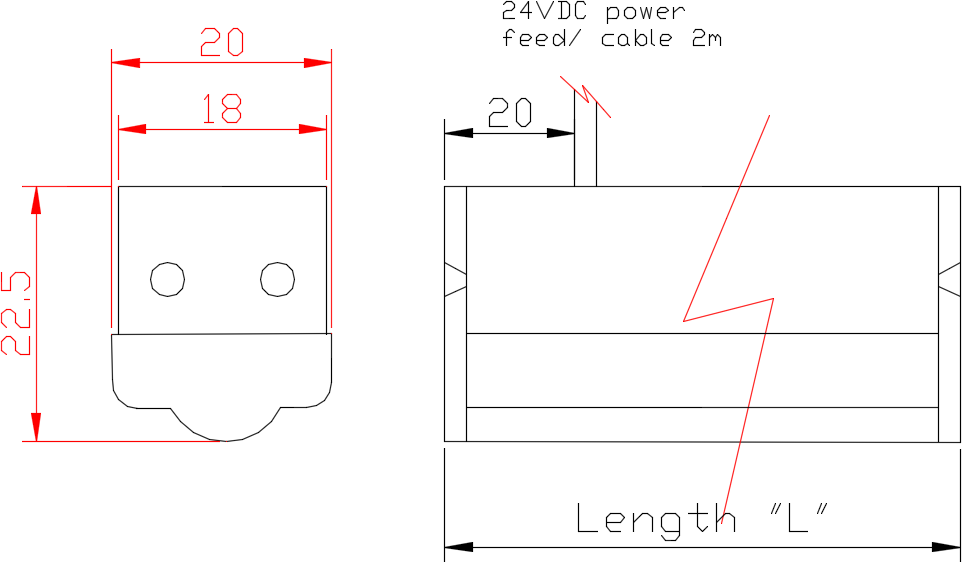 LED liniove svietidlo POWER 24VDC, 3900lm input, LENS frost 30deg, 1m,