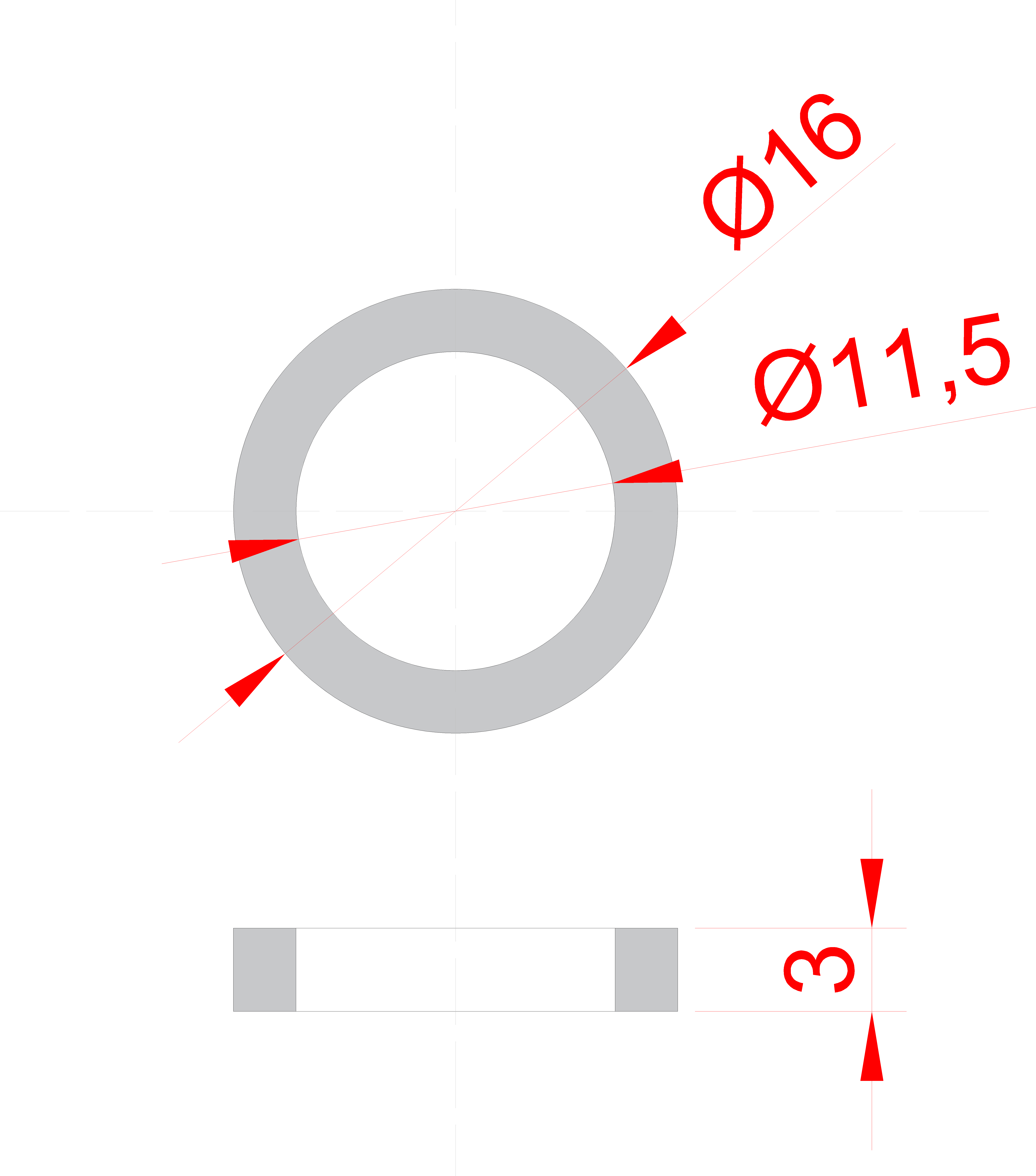 Inštalač. číry prsten pre vystuženie napínaného podhľadu okolo kryštálu,volný otvor 11.5mm