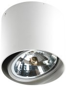 Prisadené svietidlo,12VDC/230V,max50W,QR111, nakloniteľné,valec,biele,vrátane nap. zdroja