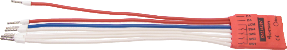 Modul 4ext. vstupov z spinaca na DALI signal, 4 kanály,napajanie a OUT: DALI