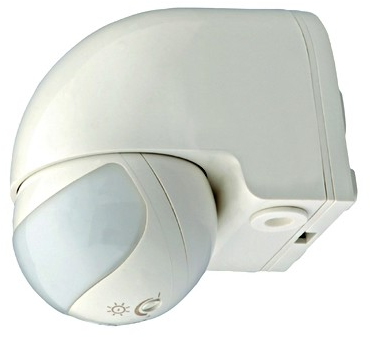 Prisadený snímač pohybu Motus 230V AC, 180°, dosah 9m, 95x60x60mm, IP44, nástenný, biely