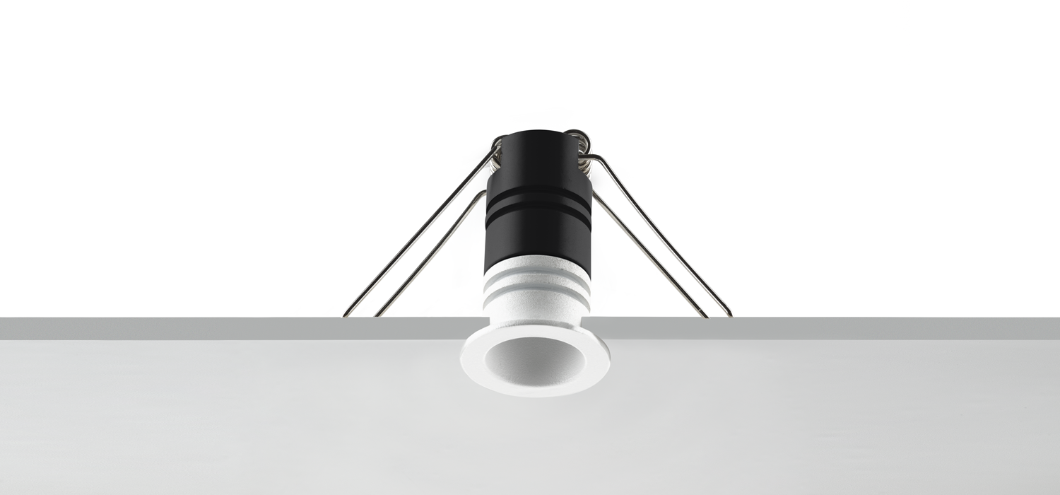 Bodové zápustné LED svietidlo, 1W, CRI>90, 3000K, 63lm,15°, IP20, 350mA, biele/biele