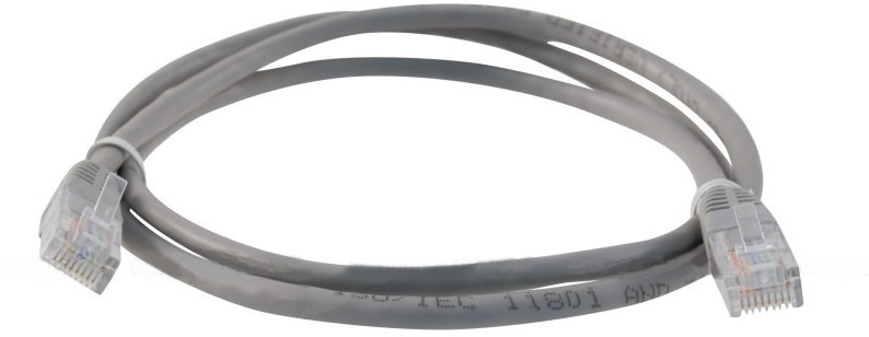 Netienený prepojovací UTP kábel, konektory RJ45, 1m, šedý
