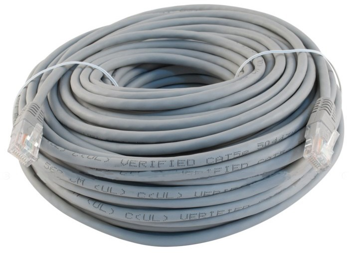 Netienený prepojovací UTP kábel, konektory RJ45, 30m, šedý