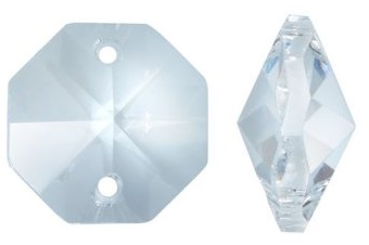 Krištáľový oves, oktagon 22mm, 8-hrán, čiry, 2 dierky