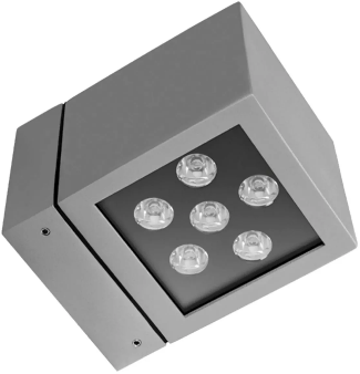 Fasádne dekoratívne LED svietidlo ICE CUBE, 8W, 6000K, 590lm, 10°, IP54, šedé