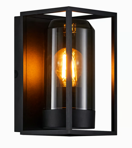 Fasádne svietidlo, nástenné, 230V AC, max. 15W, E27, IP44, hliník, čierne, bez žiarovky