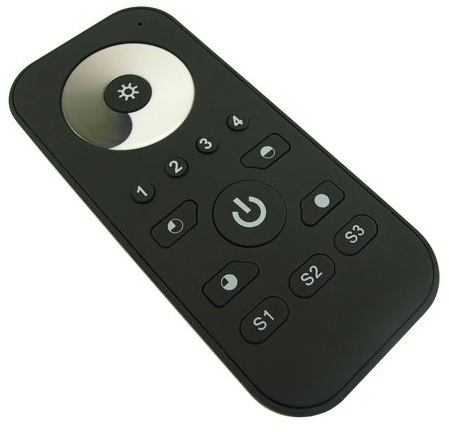 Diaľkový ovládač RF, 4-zónový, 4.5V DC, single color, s držiakom