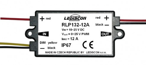 Regulátor 1-kanál, PWM, 10-25 V DC, 12A vystup, IP 67,paměť