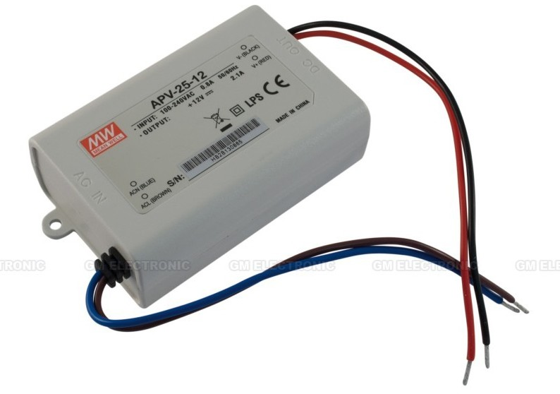 Napätový napájací zdroj APV, 25W, 12VDC, 2.1A, IP42, SELV