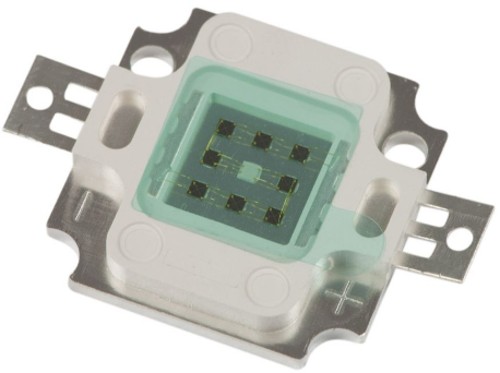 LED čip 10W, 50lm, 19-24,4V, 120°, 400mA, červená 10W+modrá 1W