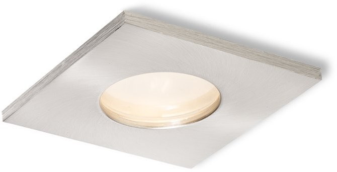 Zapustené bodové svietidlo 50W, 230V, GU10, IP65, matný nikel, šrvorec, sklenený kryt