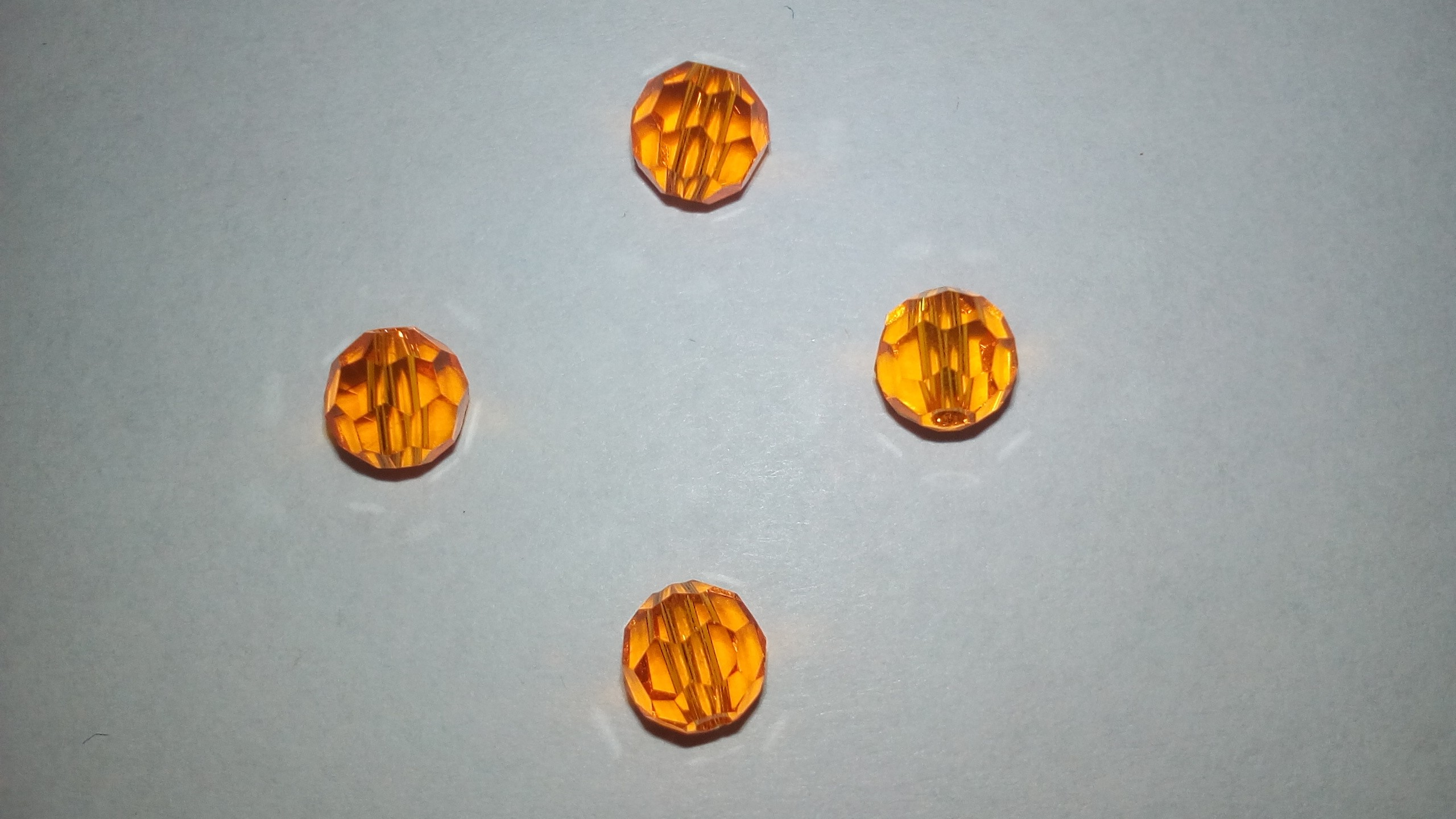 Kryštálový oves, gula, 6 mm, brúsený, vŕtaný skrz, oranžový