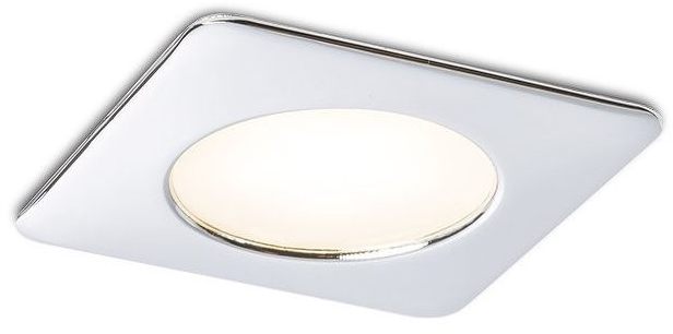 Bodové zapustené LED svietidlo, 3W, 12V, 3000K, 170lm, 120°, CRI=80,IP44, chróm, štvorcové