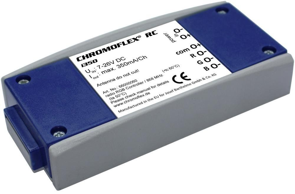 Kontrolér Chromoflex 3-kanály x350mA, 6-26VDC,CV, RF, program.