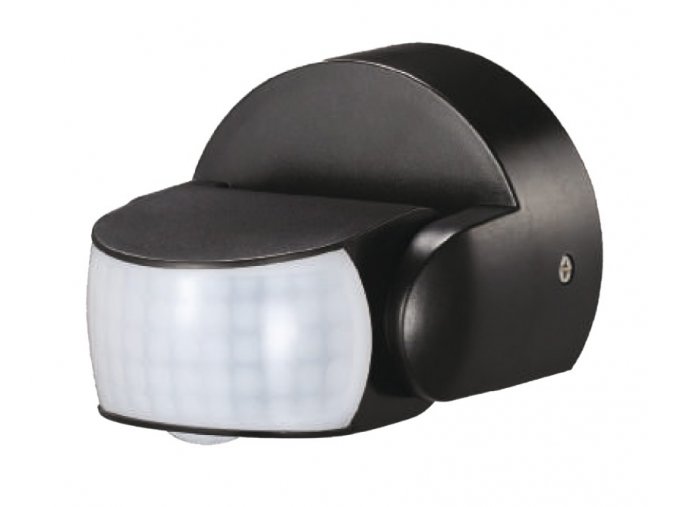 Infračervený snímač pohybu, dosah 12m,citlivosť 3-2000lx,max. 600W, čierny