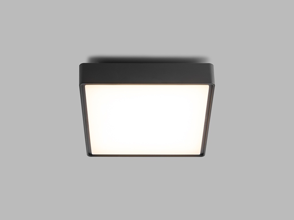 Exteriérové LED svietidlo, prisadené, 296x296mm, 16W,230V, 3000K,1100lm,IP65,antracit,PIR
