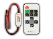 RF BASIC stmievací kontrolér pre jednofarebné LED, 5-24VDC,144-288W, max.1x5A,cable IN/out