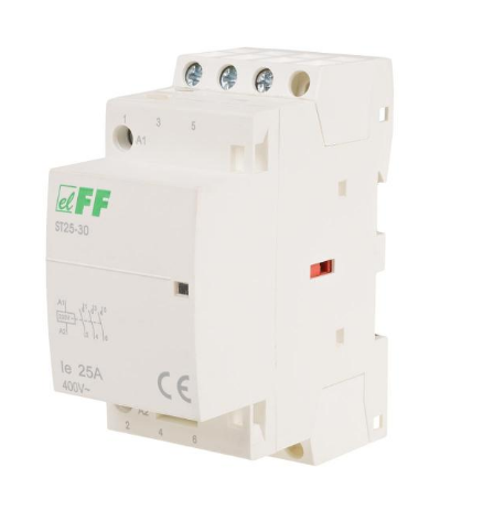 Inštalačný stýkač, 230V AC,25A, 4W, na DIN lištu