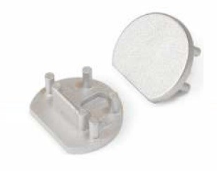 2ks šedá koncovka pre ALU profil OVAL-12