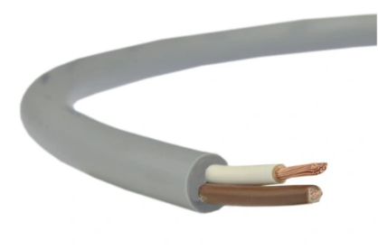 Kábel LiYY, 2x0.25, šedý, flexibilný, zily biela + hneda