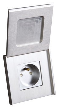 Dizajnový kryt pre zásuvku so záslepkou CJC ARNO, prírodný ALU elox