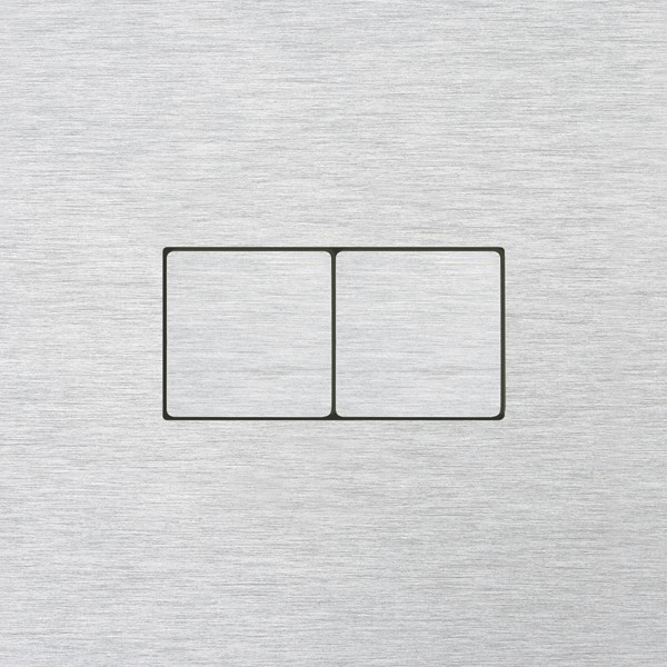 Dizajnový 2-vypínač s plochými tlačidlami LISA CARRE, 230V AC, lesklý chróm