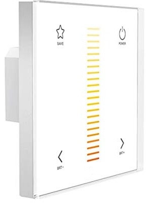 Nástenný dotyk ovládací panel biodynamický, 12-24V, 96W/192W,4Ax2CH, 8A, IP20, biely, DIMM