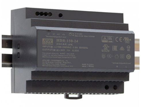 Ultra úzky napájací zdroj na DIN lištu 150W, 24V, 85-264V