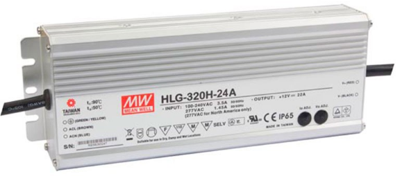 Vodotesný PROFI LED zdroj, 320W, 24V DC, nastaviteľný interný potenciometer, SELV, IP65