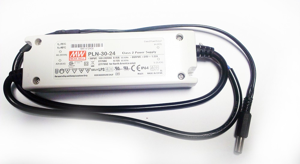 Napájací zdroj 30W-24V pre iluminátor s konektorom 2,1 male, pripojenie na kabel