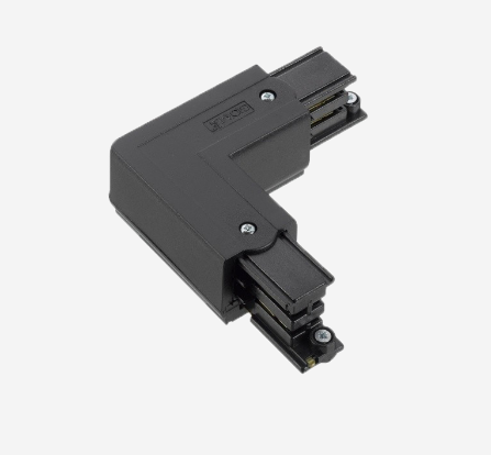 Rohová spojka pre 3-jfázový lištový systém LI-TRACK, 230V, max 16A, vnútorná, čierna