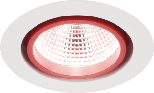 LED Svietidlo LUGSTAR PREMIUM,23W,4000K,2650lm,30°,zapustené,IP20,červenobiele,hliník