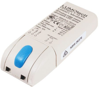 Stmievateľný napájací zdroj 12W/350-700 mA, DIMM, so SELV, IP20