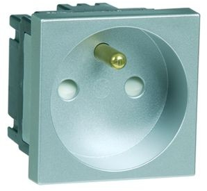 Zásuvka pre kryty CJC VICTOR, 10/16A, 230V AC, farba ALU