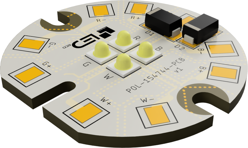 12W CC LED modul s Oslon R/G/B+W, individualne zapojenie C/A dia 31,5m
