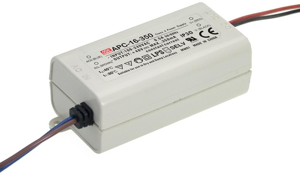 Napájací zdroj prúdový, 16W/350mA,230VAC, 12-48V, IP42, so SELV