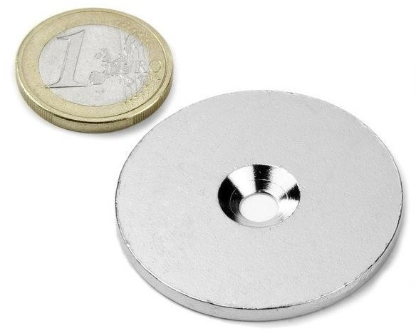 Ocelový kotúč, poniklovaný, 42x3mm, M5