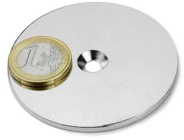 Ocelový kotúč, poniklovaný, 62x3mm, M5