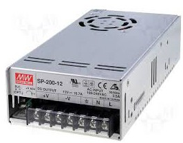 Napájací zdroj priemyselný, 200W, 12VDC, PFC, s kovovým krytom, aktívne chladenie