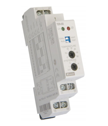 Termostat na DIN lištu, 24-240V, 16A, rozsah  0 až 60°C, nastaviteľný potenciometrom